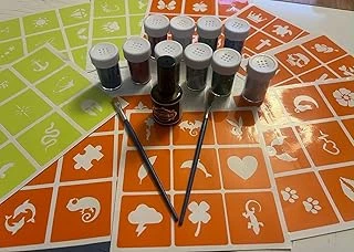 Simli Dövme Glitter Tattoo Kit 10 Tüp 100 Şablon Hediyeli Mega Paket ürün görseli 1