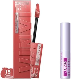New York Super Stay Vinyl Ink Uzun Süre Kalıcı Likit Parlak Ruj 15 Peachy & Mini Tattoo Liner Gel Pencil Makyaj Seti ürün görseli 1