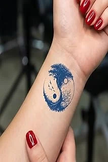 Ying Yang Hayat Ağacı Yarı Kalıcı Geçici Dövme 1 Ay Kalıcı Yapıştırma Dövme 5X5 Cm ürün görseli 1