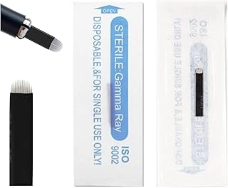 40'Lı Paket Tek Kullanımlık Microblading İğneleri - Kaş Dudak Kalıcı Makyaj Için 0,18 Mm Pimli U-Şekilli Bıçaklar, Microblading Kalemleriyle Uyumlu, Yüksek Hassasiyetli Dövme Malzemeleri (Siyah ürün görseli 1
