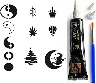 Mini Yingyang Hint Kınası Ile Geçici Dövme Yapma Seti Fırça Hediyeli ürün görseli 1