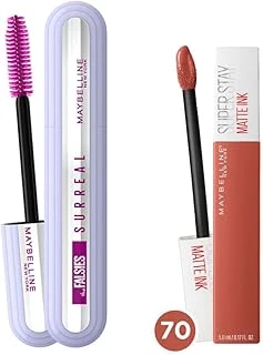 New York Falsies Surreal Maskara + Super Stay Matte Ink Likit Mat Ruj, 70 Amazonian, Kahverengi ürün görseli 1
