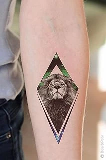 Bearpear Neon Aslan Geçici Dövme Neon Lion Tattoo ürün görseli 1
