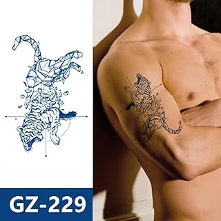 Geometrik Kübik Kaplan Tasarımlı Yarı Kalıcı 1 Ay Kalıcı Geçici Dövme Kol Omuz Tattoo ürün görseli 1