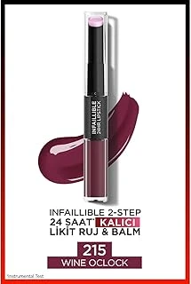 L'Oreal Paris Infaillible 2-Step 24 Saat Kalıcı Likit Ruj & Balm - 215 Wine Oclock ürün görseli 1