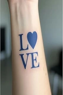 Love Yarı Kalıcı Geçici Dövme 1 Ay Kalıcı Yapıştırma Dövme 5X5 Cm ürün görseli 1