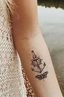Bearpear Polestar Çapa Deniz Feneri Geçici Dövme Lighthouse Tattoo ürün görseli 1