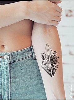 Bearpear Tilki Çiçek Geçici Dövme Fox Tattoo ürün görseli 1