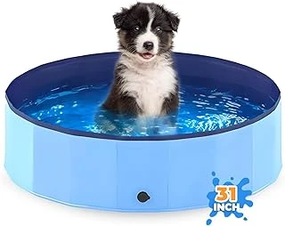 Pawise Köpekler Için Yüzme Havuzu Dış Mekan Katlanabilir Evcil Hayvan Banyo Küveti Katlanabilir Havuzları Dış Mekan Için (81 Cm X 8 Inç) ürün görseli 1