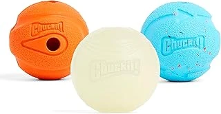 Chuckit Gen 1 Top Seti, Orta Boy 6.4 Cm Çap, Yüksek Sıçrama-Yüzen-Sağlam Top, 3'Lü Paket ürün görseli 1