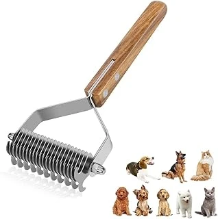 Ahşap Saplı Çift Taraflı Bakım Kıtık Tüy Topak Açıcı Metal Dişli Evcil Hayvan Tarağı ürün görseli 1