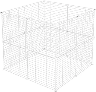 16 Panel Beyaz Renk Hayvan Oyun Kafesi Portatif Modüler Kuş Evi Kafesi ürün görseli 1