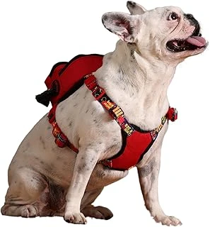 Gimme Five Kırmızı Çantalı Göğüs Tasması,Köpek Sırt Çantası – Göğüs Tasması İşlevli, Geri Dönüştürülmüş Malzeme, Ayarlanabilir, Çok Cepli, 5 Renk Seçenekli, Small Recycled ürün görseli 1