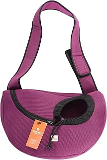 Gobypet Küçük Irk İçin Yan Taşıma Çantası, Omuz Askılı Evcil Hayvan Taşıyıcı, Büzgülü Rahat Kullanım (Mor) ürün görseli 1