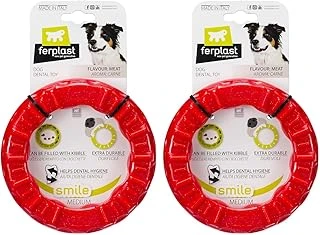 Ferplast Smile Aromalı Halka Oyuncağı, Kırmızı, M (2 Paketi) ürün görseli 1
