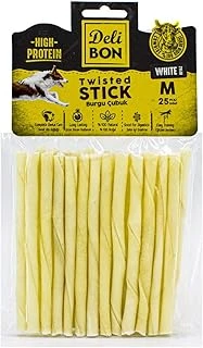 Doggie Gerçek Deriden Kalın Burgu Çubuk, Thıckx25Pcs., Beyaz ürün görseli 1