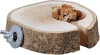 X-Perk Ahşap Doğal Ağaç Kuş Tüneği Yemlikli Kütük Tünek Çap 9-11 Cm ürün görseli 1