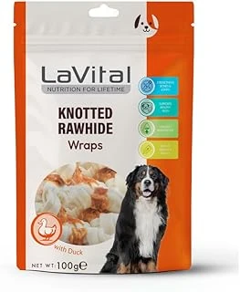 Lavital Knotted Rawhide With Duck Ördek Eti Sarılı Ödül Kemiği 100G Yetişkin Köpekler İçin ürün görseli 1
