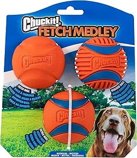 Chuckit! Fetch Medley Gen 3 (Ultra Ball, Fetch Ball, Rugged Ball) 3'Lü Oyun Topu Seti (Orta Boy) ürün görseli 1