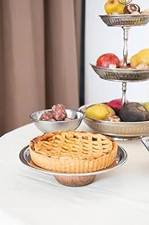 Ahşap Ayaklı Çelik 23 Cm Tatlı Meyve Servis/Sunum Tepsisi ürün görseli 1