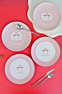 Tabakevi Tabak Evi Porselen Flamingo Tuval Pasta Takımı 20Cm 4 Kişilik 4 Parça Tvl4Ptprs1158 ürün görseli 1