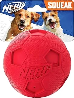 Nerf Dog İnteraktif Squeaker Ile Futbol Topu Oyuncağı, Hafif, Dayanıklı Suya Dayanıklı, 10 Cm, Orta/Büyük Irklar Için, Tek Birim, Kırmızı ürün görseli 1