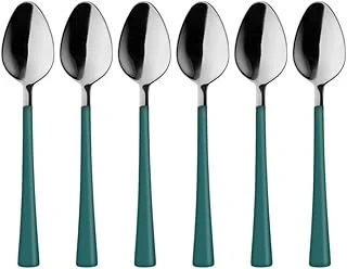 6 Parça Çay Kaşığı Seti, Paslanmaz Çelik, Gümüş Yeşil, 11 Cm, 70 Gram, El Yıkama ürün görseli 1
