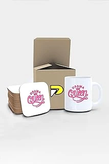 Postermanya Drama Queen Yazılı Tipografik Tasarımlı Baskılı Kupa Bardak Seti, Eğlenceli Özel Hediye Mug ürün görseli 1