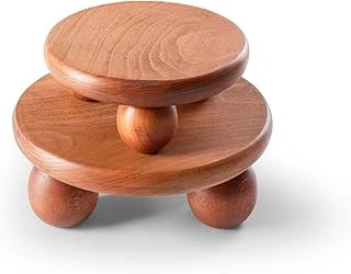 2'Li Set El Yapımı Ahşap Top Ayaklı Sunum Standı Tabağı Tahtası Kaliteli Dekoratif Sunumluk 25 X 25 Sunum Standı-2Li ürün görseli 1
