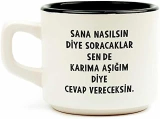 Palto Tasarim Karıma Aşığım Diye Cevap Vereceksin Beyaz Venüs Kupa - Hediye Seramik Kupa ürün görseli 1