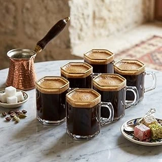 Deconox 6'Lı Borosilikat Cam Kupa Seti - Isıya Dayanıklı, İnce Hafif Çay, Türk Kahvesi Espresso Bardağı Takımı (150 Ml) ürün görseli 1