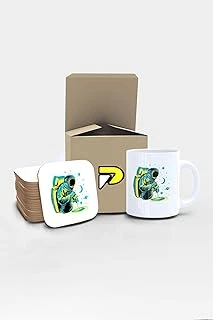 Postermanya Astronot Barista Uzay Tasarımlı Baskılı Kupa Bardak Seti, Eğlenceli Özel Hediye Mug ürün görseli 1