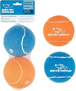 Best Pet Supplies Köpekler Için Gıcırtılı Tenis Topları, 2'Li Paket, Atmak Getirmek Için Ağır Hizmet İnteraktif Evcil Hayvan Oyuncakları, Egzersiz Doğal Davranış Eğitimini Destekler, Dayanıklı ürün görseli 1