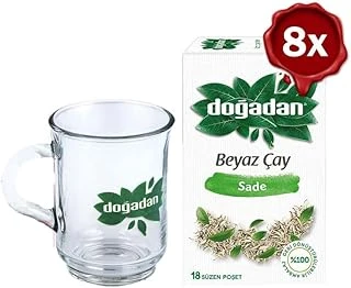 Doğadan Beyaz Çay Sade 28 G X 8 Doğadan Cam Bardak Hediyeli ürün görseli 1