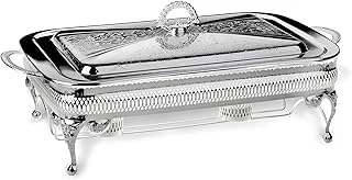 Queen Anne İngiliz Gümüşü Isıtıcılı Dikdörtgen Yemek Servis 46 X 25 X 19 Cm ürün görseli 1