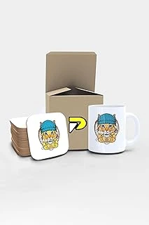 Postermanya Şapkalı Tarz Tasarımlı Baskılı Kupa Bardak Seti, Eğlenceli Özel Hediye Mug ürün görseli 1
