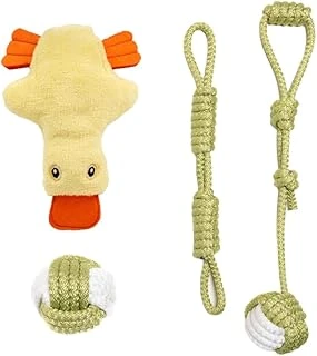 Dörtlü Set Oyuncağı Sesli Çekiştirmeli Peluş İp Oyuncak Oyun Topu (Yeşi̇l) ürün görseli 1