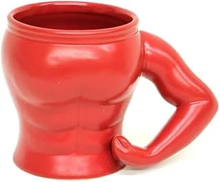 Muscle Mug Kaslı Adam Kupa Bardak Kırmızı ürün görseli 1