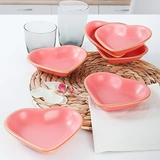 Keramika Mat Pembe Altın Fileli Çerezlik/Sosluk 14 Cm 6 Adet ürün görseli 1