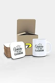 Postermanya Sınıfın Kraliçesi Baskılı Kupa Bardak Seti Mug (Öğretmenler Günü Hediyesi, Öğretmene Hediye) ürün görseli 1