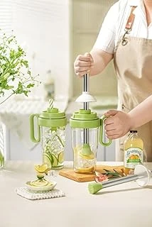 Pinmoo Boommix Meyve Ezmeli Shake & İçecek Hazırlama Kupası – Buz Kırıcı Manuel Blender – 1000 Ml ürün görseli 1