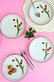 Tabakevi Tabak Evi Porselen Lale Tuval Pasta Takımı Rimli 20 Cm 4 Kişilik 4 Parça Tvl4Ptprs1160 ürün görseli 1