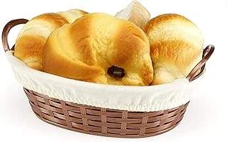 Bora Hasır Desenli Ekmek Sepeti Oval 24 Cm Bez Kaplamalı ürün görseli 1