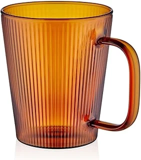 The Mia Striped Borosilikat Cam Kupa Amber 400 Ml ürün görseli 1