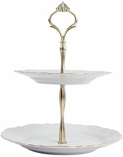 Porland Queen Altın Yaldız 2 Katlı Kurabiye Tabağı 21Cm ürün görseli 1
