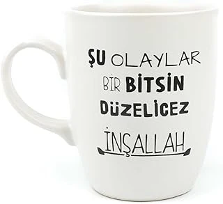 Palto Tasarim Şu Olaylar Bir Bitsin Düzelicez İnşallah Oval Kupa - Hediye Seramik Kupa ürün görseli 1