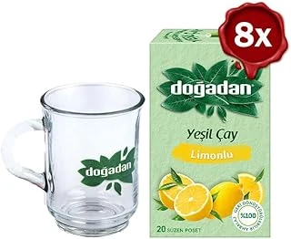 Doğadan Yeşil Çay Limonlu 20'Li X 8 Doğadan Cam Bardak Hediyeli ürün görseli 1