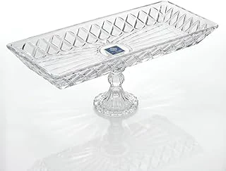 Deconox Kafes Model El Yapımı Ayaklı Cam Sunumluk - Dikdörtgen Şeffaf Dekoratif Servis Meyve Tabağı (39X15 Cm) ürün görseli 1