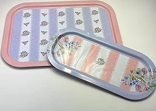 2'Li Metal Tepsi Seti – Çiçek Desenli ürün görseli 1