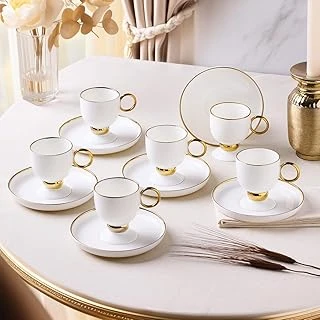 Aryıldız Margaux Gold 12 Parça 6 Kişilik Türk Kahve Fincan Takımı ürün görseli 1